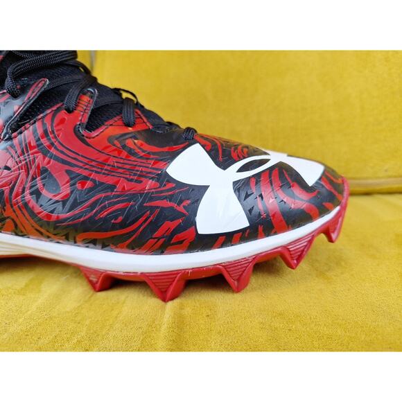 Under Armour Highlight Clutchfit Cleats Men Sz 13 Red & Black Football Shoes main image 7